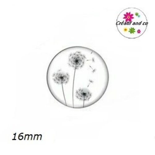 X2 cabochons pissenlit 16mm