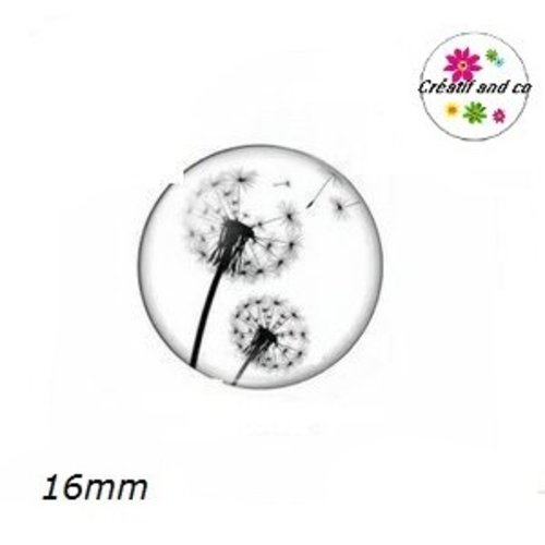 X2 cabochons pissenlit 16mm