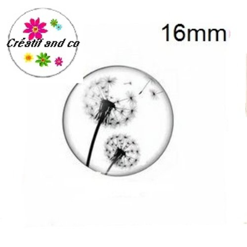 X2 cabochons pissenlit 16mm