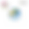 X2 cabochons nuage multi couleur 12mm
