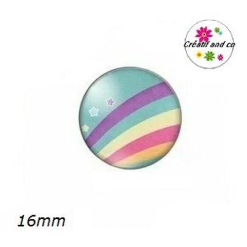 X2 cabochons nuage multi couleur 16mm