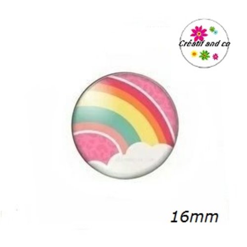 X2 cabochons nuage multi couleur 16mm