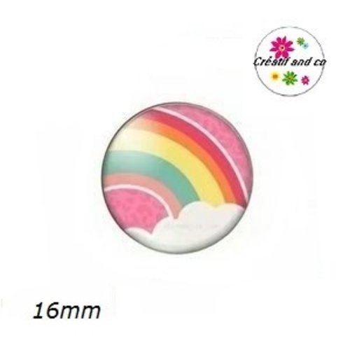 X2 cabochons nuage multi couleur 16mm