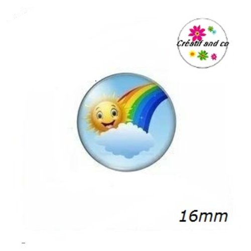 X2 cabochons nuage multi couleur 16mm