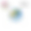 X2 cabochons nuage multi couleur 16mm