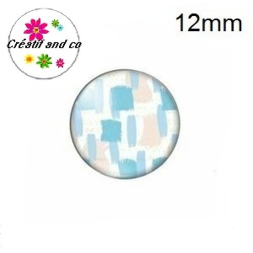X2 cabochons peinture à l'huile artistique pastel 12mm