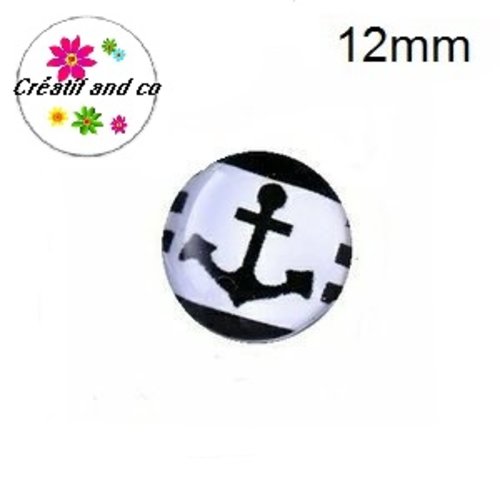 X2 cabochons ancre 12mm