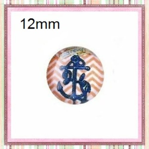 X2 cabochons ancre 12mm