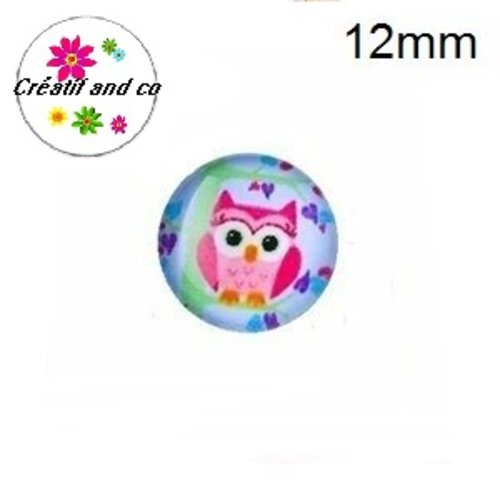 X2 cabochons hibou 12mm