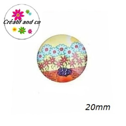 Cabochon fleuri  20mm