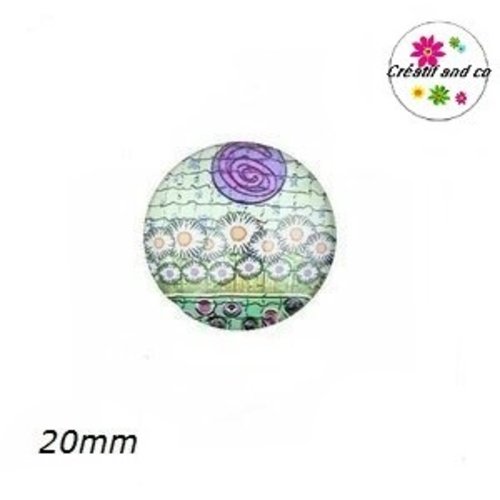 Cabochon fleuri  20mm