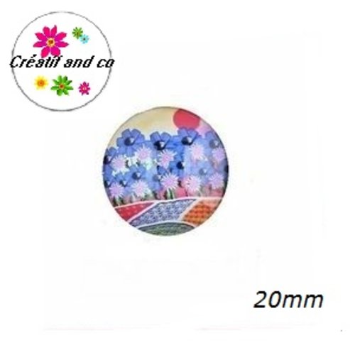 Cabochon fleuri  20mm