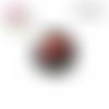 X2 cabochons fleur multicouleur fond noir 12mm