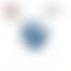 X2 cabochons bleu et blanc 16mm