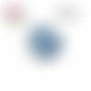 X2 cabochons bleu et blanc 16mm