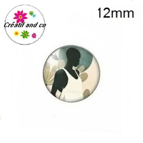 X2 cabochons femme africaine 12mm