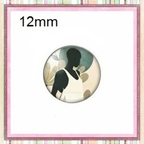 X2 cabochons femme africaine 12mm