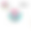 X2 cabochons ananas rose 16mm