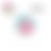 X2 cabochons ananas rose et ses lunettes 16mm
