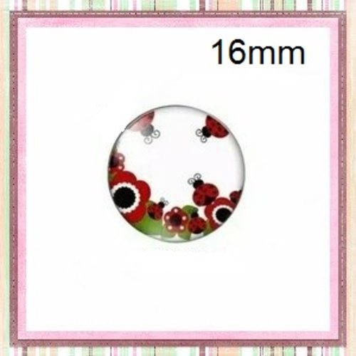 X2 cabochons coccinelle 16mm