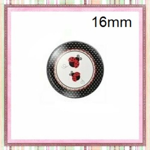 X2 cabochons coccinelle 16mm