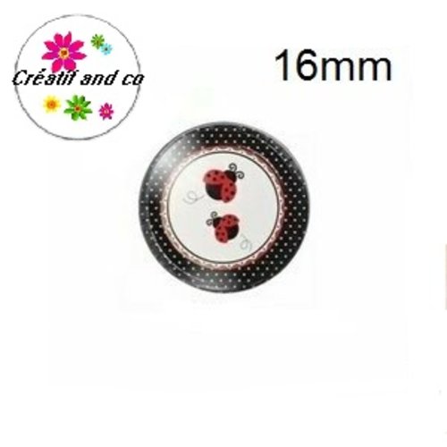X2 cabochons coccinelle 16mm