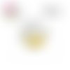X2 cabochons jaune, blanc et gris 16mm