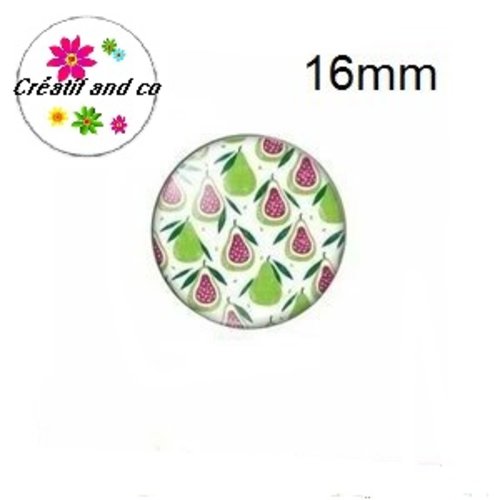 X2 cabochons fruit 16mm