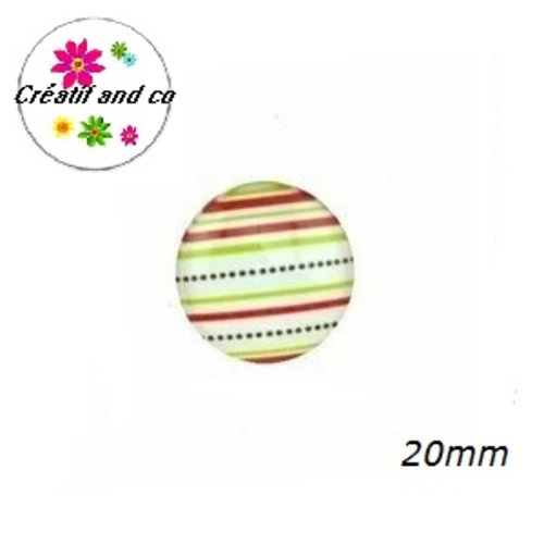 Cabochon rayé 20mm