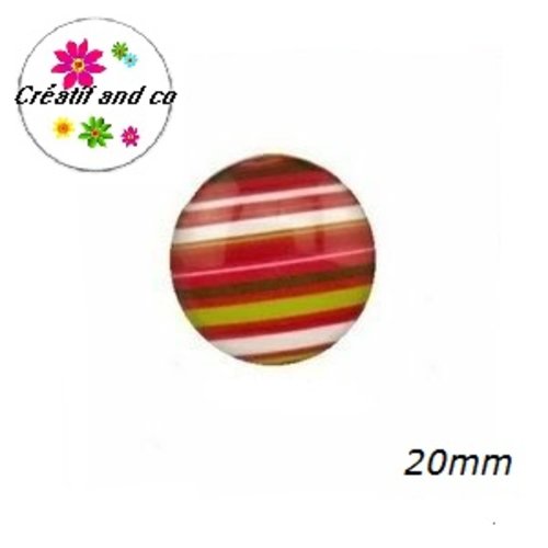 Cabochon rayé 20mm