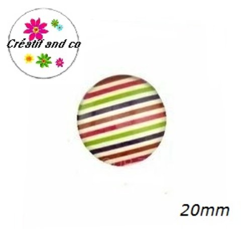 Cabochon rayé 20mm