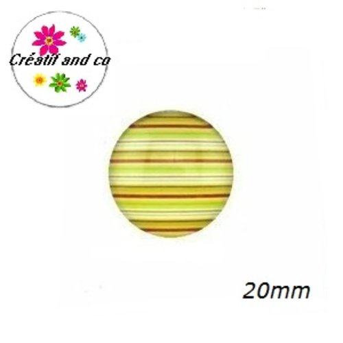 Cabochon rayé 20mm