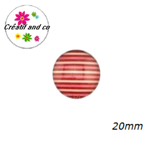 Cabochon rayé 20mm