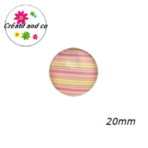 Cabochon rayé 20mm