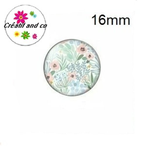 X2 cabochons fleuris 16mm