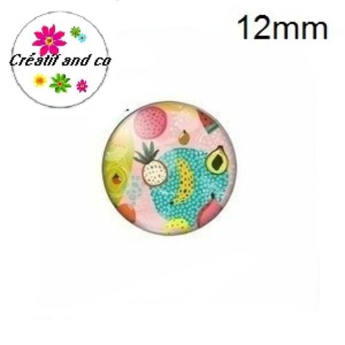 X2 cabochons fruit 12mm