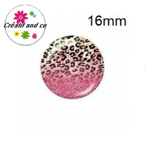 X2 cabochons léopard 16mm