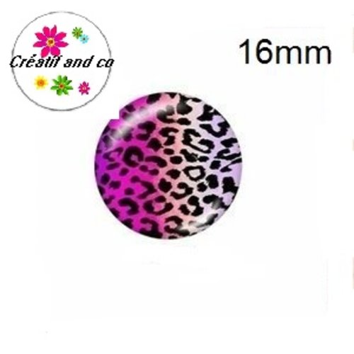X2 cabochons léopard 16mm