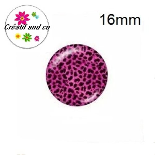 X2 cabochons léopard 16mm