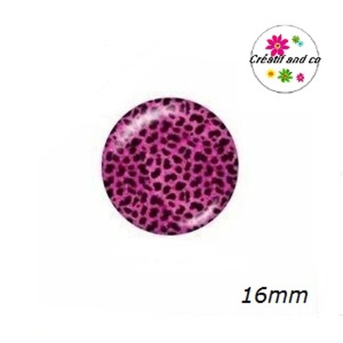 X2 cabochons léopard 16mm