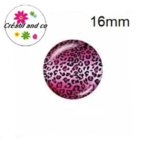 X2 cabochons léopard 16mm