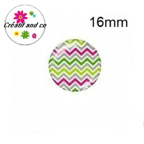 X2 cabochons rayés 16mm