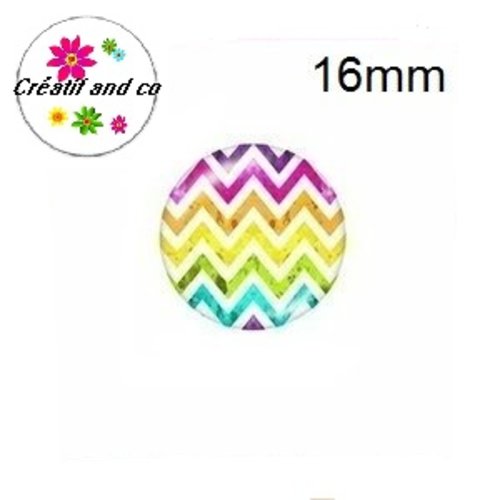 X2 cabochons rayés 16mm