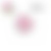 X2 cabochons motif fleur rose 16mm