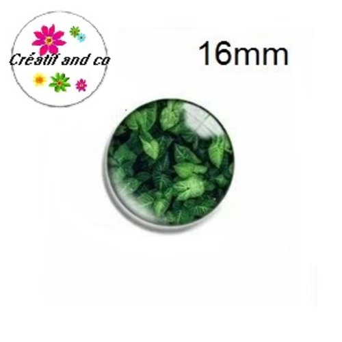 X2 cabochons feuille tropicale 16mm