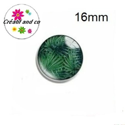 X2 cabochons feuille tropicale 16mm