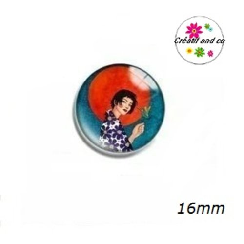 X2 cabochons femme 16mm