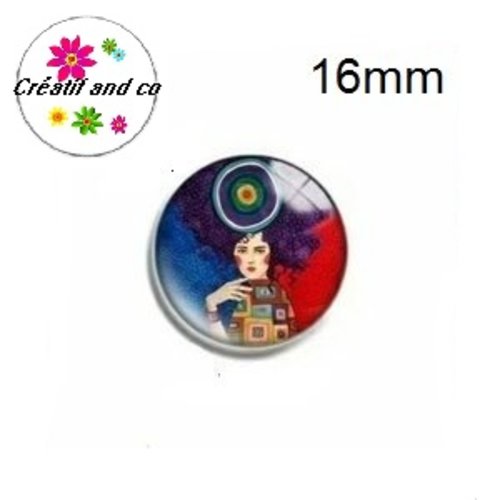 X2 cabochons femme 16mm