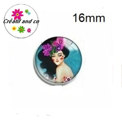 X2 cabochons femme 16mm