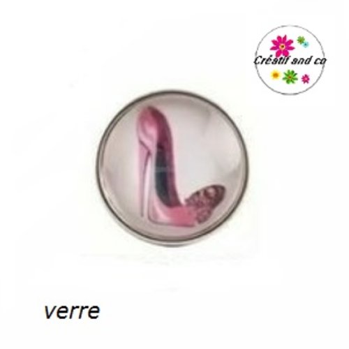 Bouton pression escarpin rose